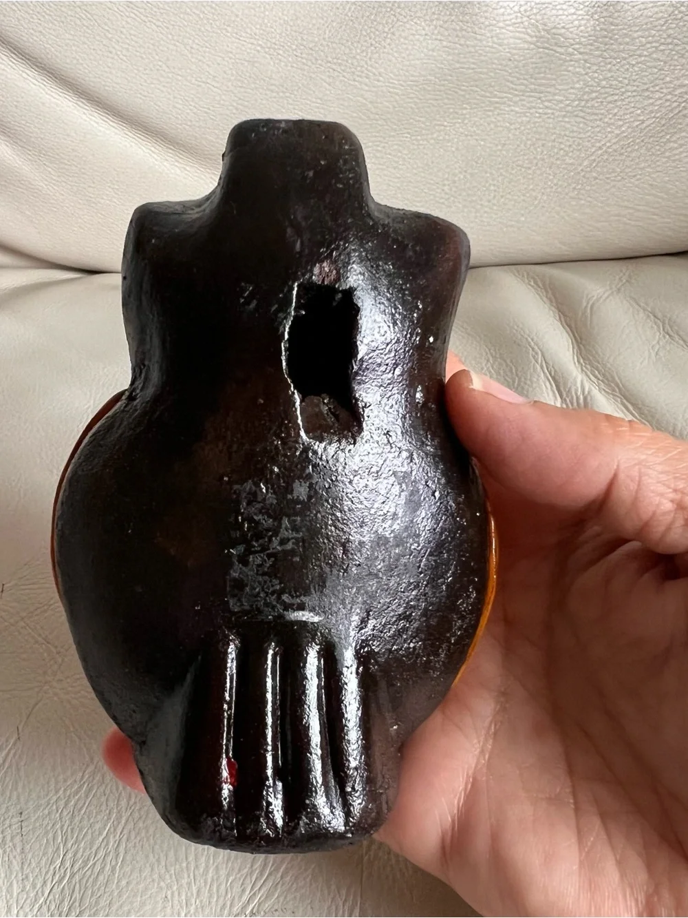 Decorative Ceramic Clay Owl Figurine Whistle Owl Sound Aztec Style